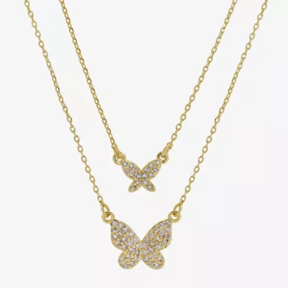 Sparkle Allure Womens Cubic Zirconia Butterfly 2-pc. Necklace Set