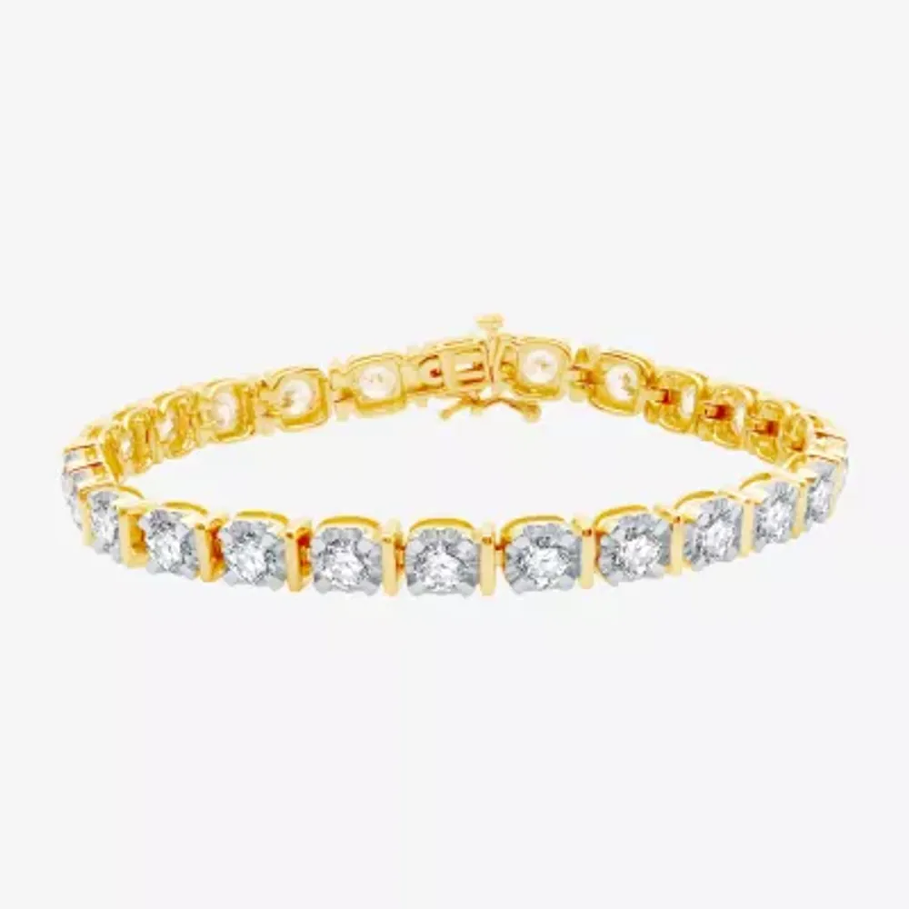 8 Ct.T.W. Womens Natural Diamond 10K Gold 7.5 Inch Tennis Bracelet