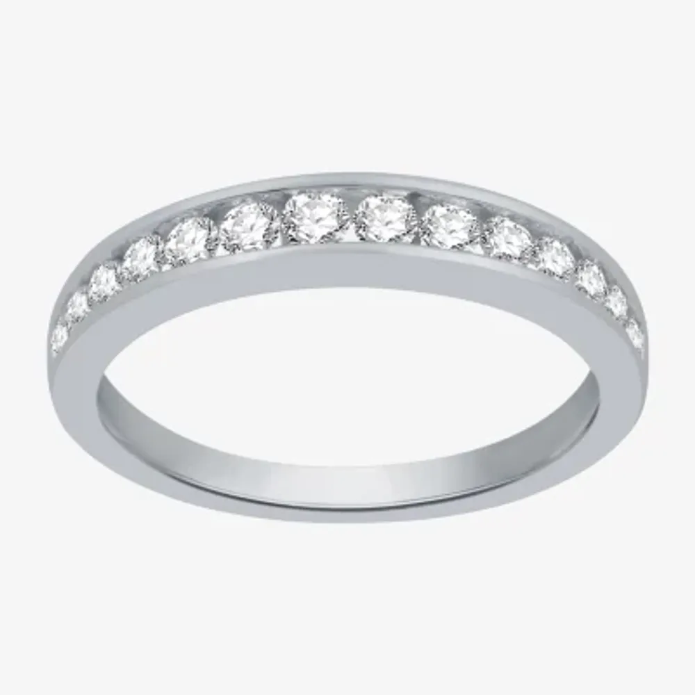 Deluxe Collection Womens 1/2 CT. T.W. Natural White Diamond 14K Gold Wedding Band
