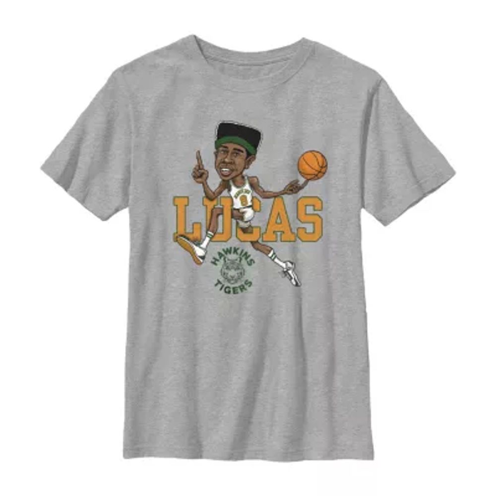 Little & Big Kid Boys Crew Neck Short Sleeve Regular Fit Stranger Things Graphic T-Shirt