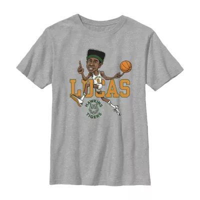 Little & Big Kid Boys Crew Neck Short Sleeve Regular Fit Stranger Things Graphic T-Shirt