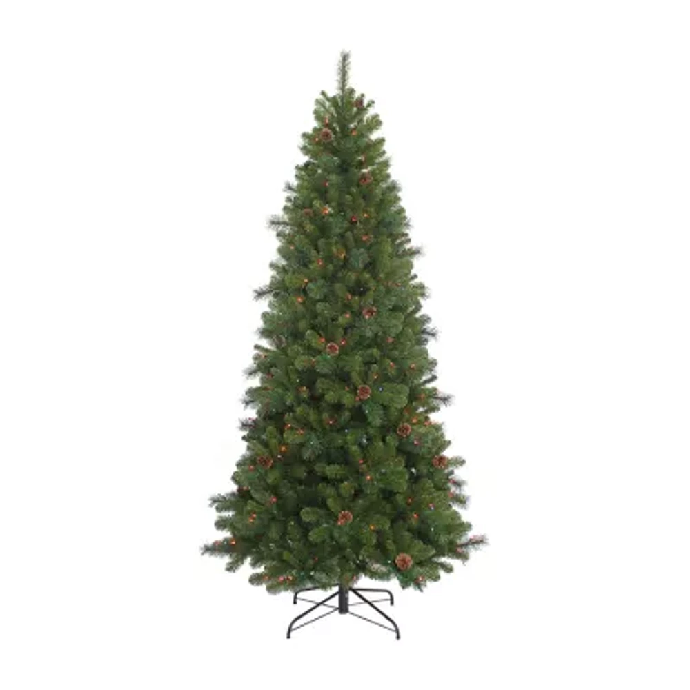 Kurt Adler 7.5-Foot Slim Pre-Lit Multi-Color Burlington Tree