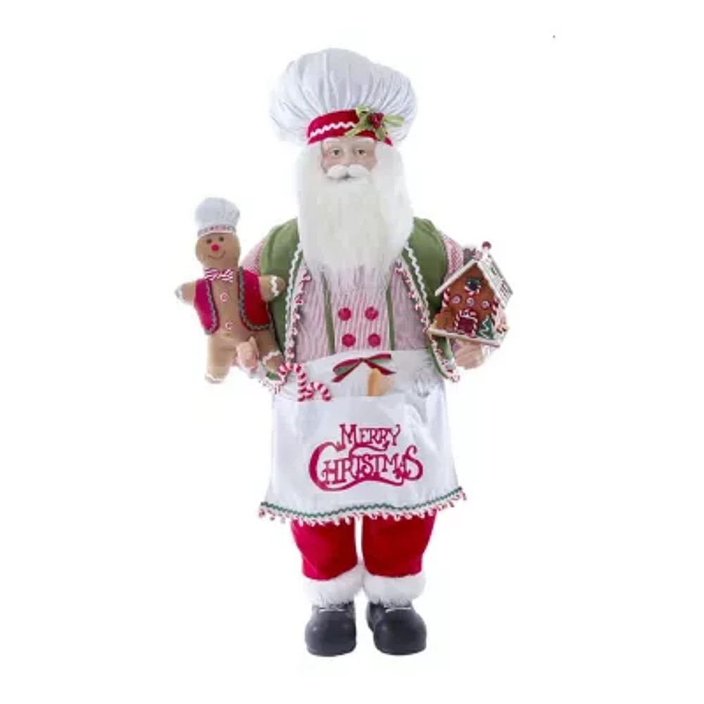 Kurt Adler 40-Inch Christmas Chef Santa with Gingerbread