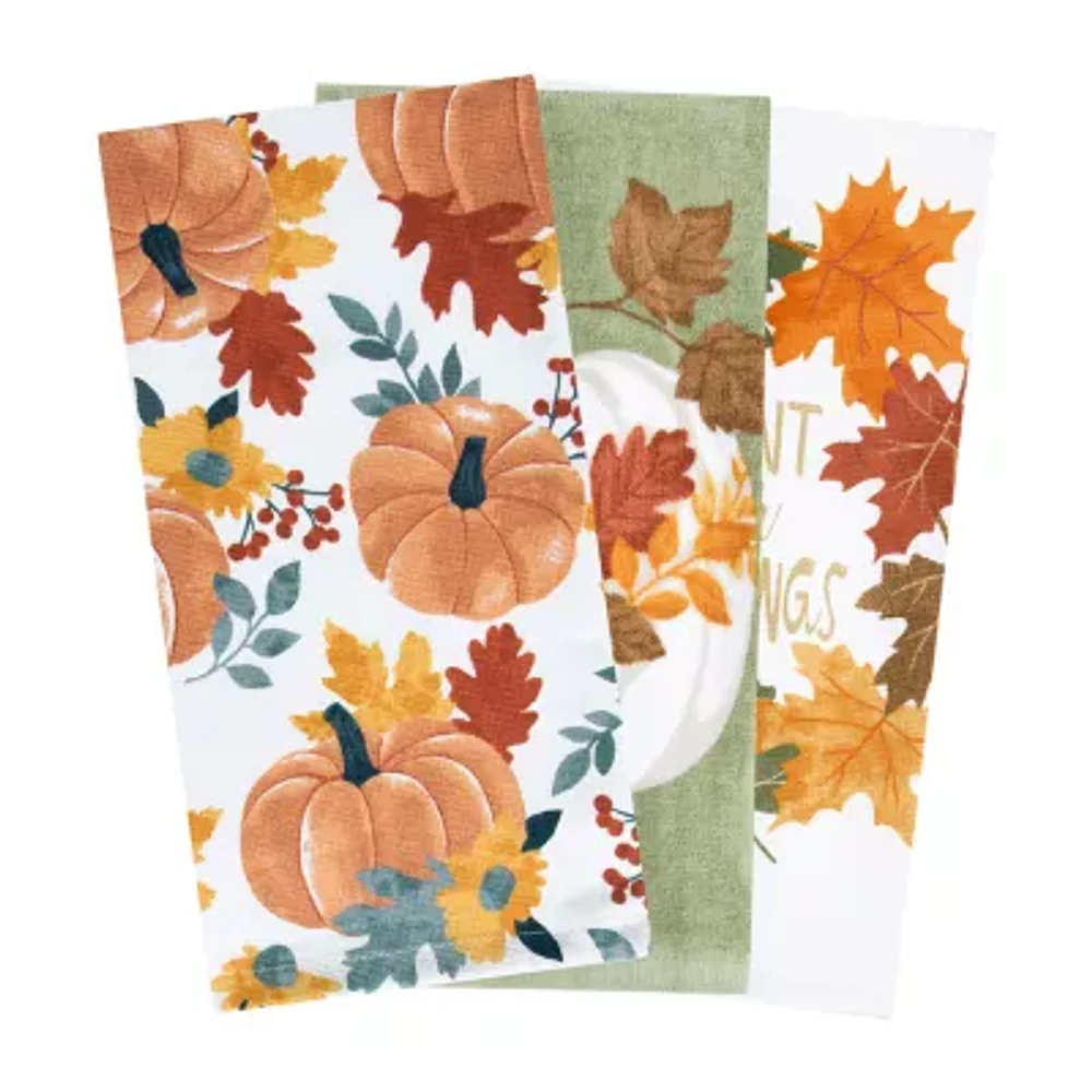 Ritz Traditional Leaves 3-pc. Kitchen Towel Set