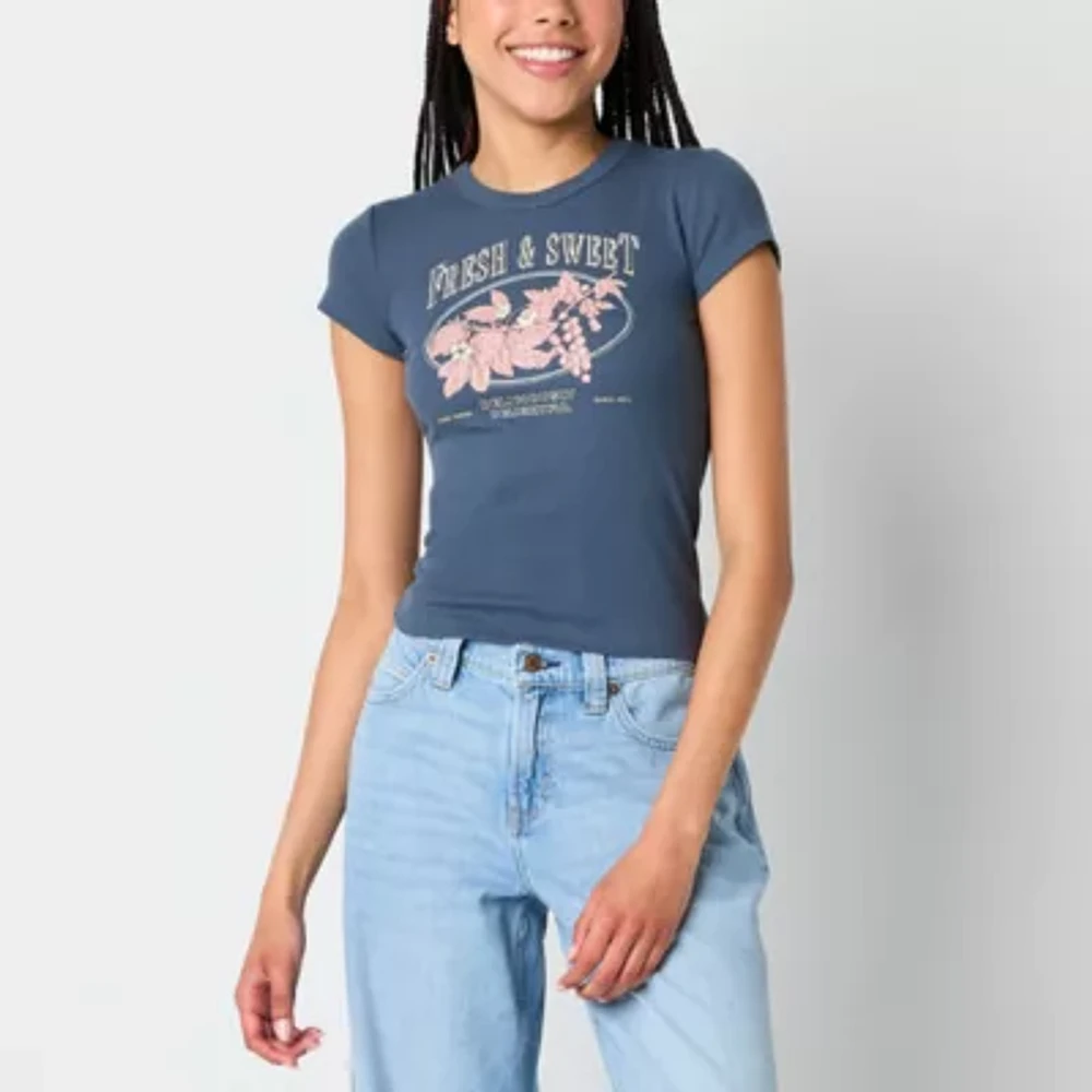 Arizona Baby Tee Womens Crew Neck Short Sleeve Juniors T-Shirt