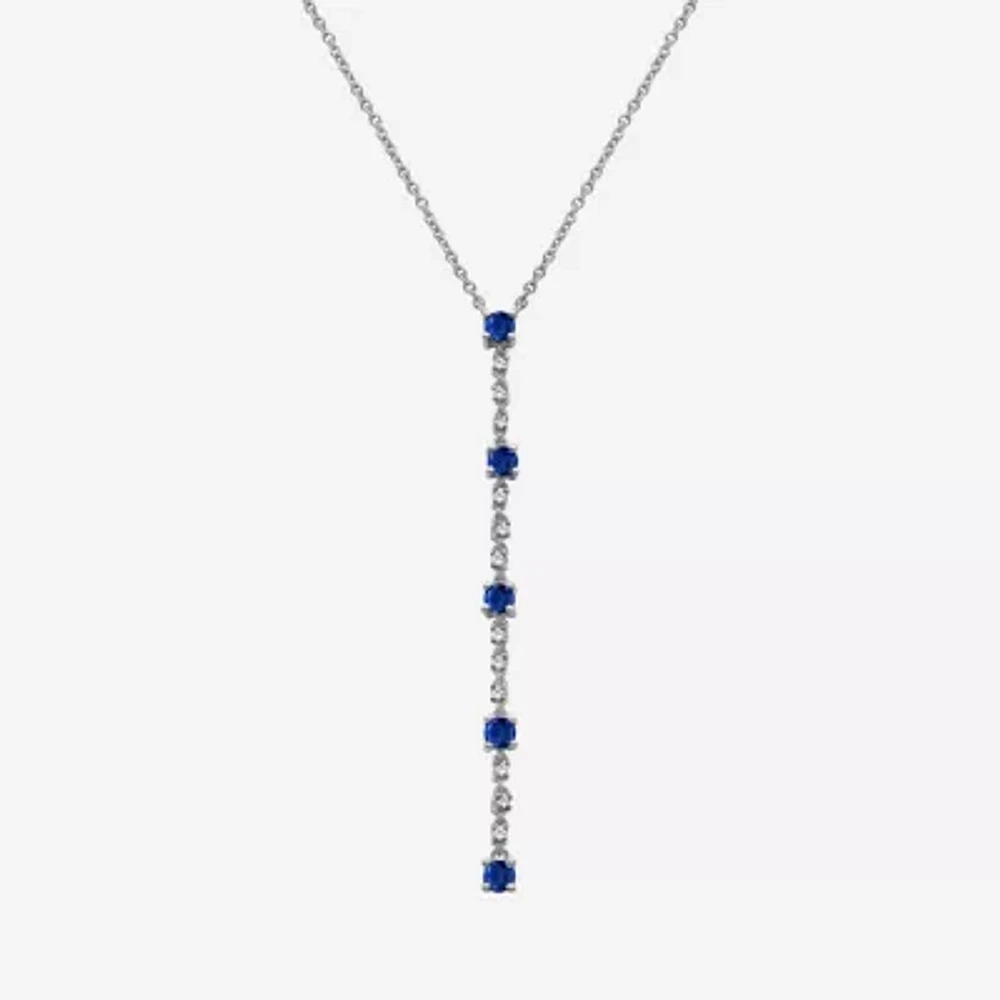 Womens Diamond Accent Gemstone 10K Gold 18 Inch Pendant Necklace