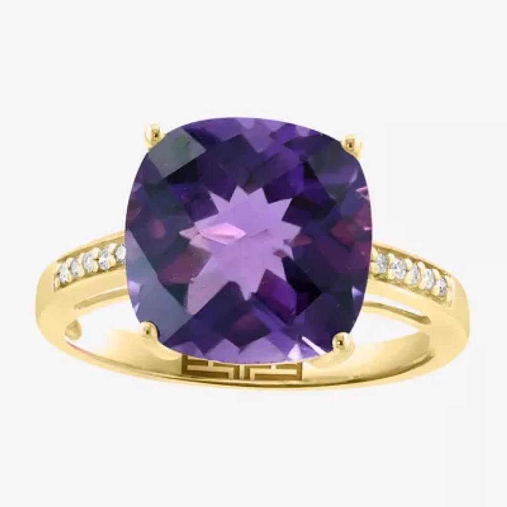Effy Womens Genuine Gemstone 14K White, Yellow, or Rose Gold Cushion Cocktail Ring