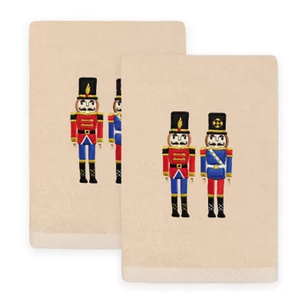 Linum Home Textiles Nutcrackers Embroidered 2-pc. Hand Towel