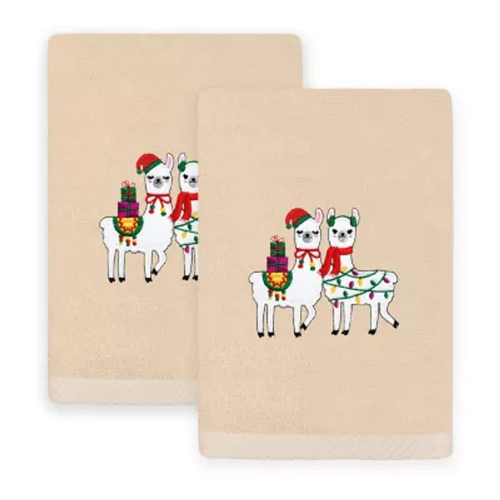 Linum Home Textiles Llamas Embroidered 2-pc. Hand Towel