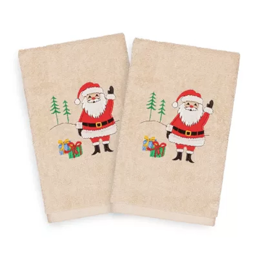 Linum Home Textiles Xmas Santa Waving 2-pc. Hand Towel