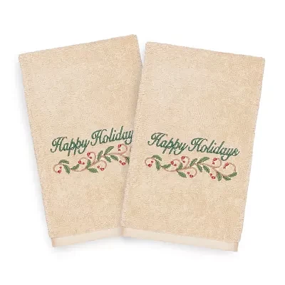 Linum Home Textiles Xmas Happy Holidays 2-pc. Hand Towel