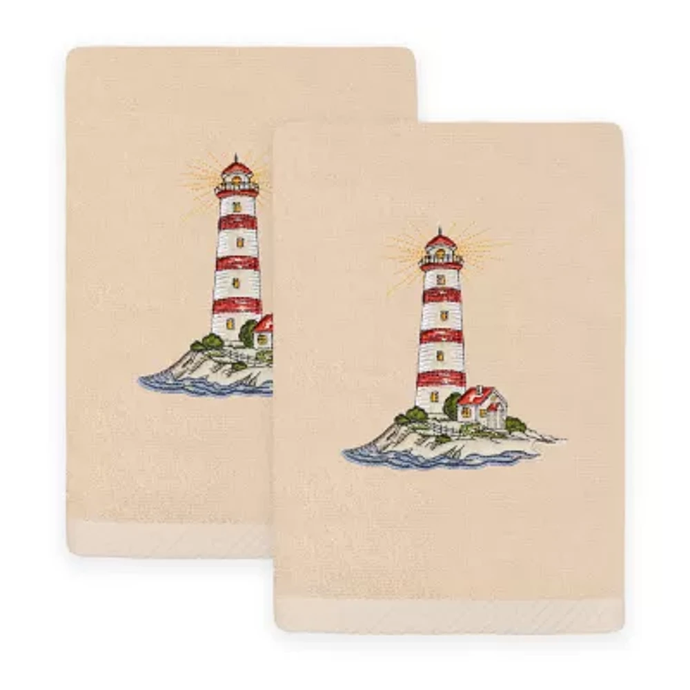 Linum Home Textiles Summer Lighthouse Embroidered 2-pc. Hand Towel
