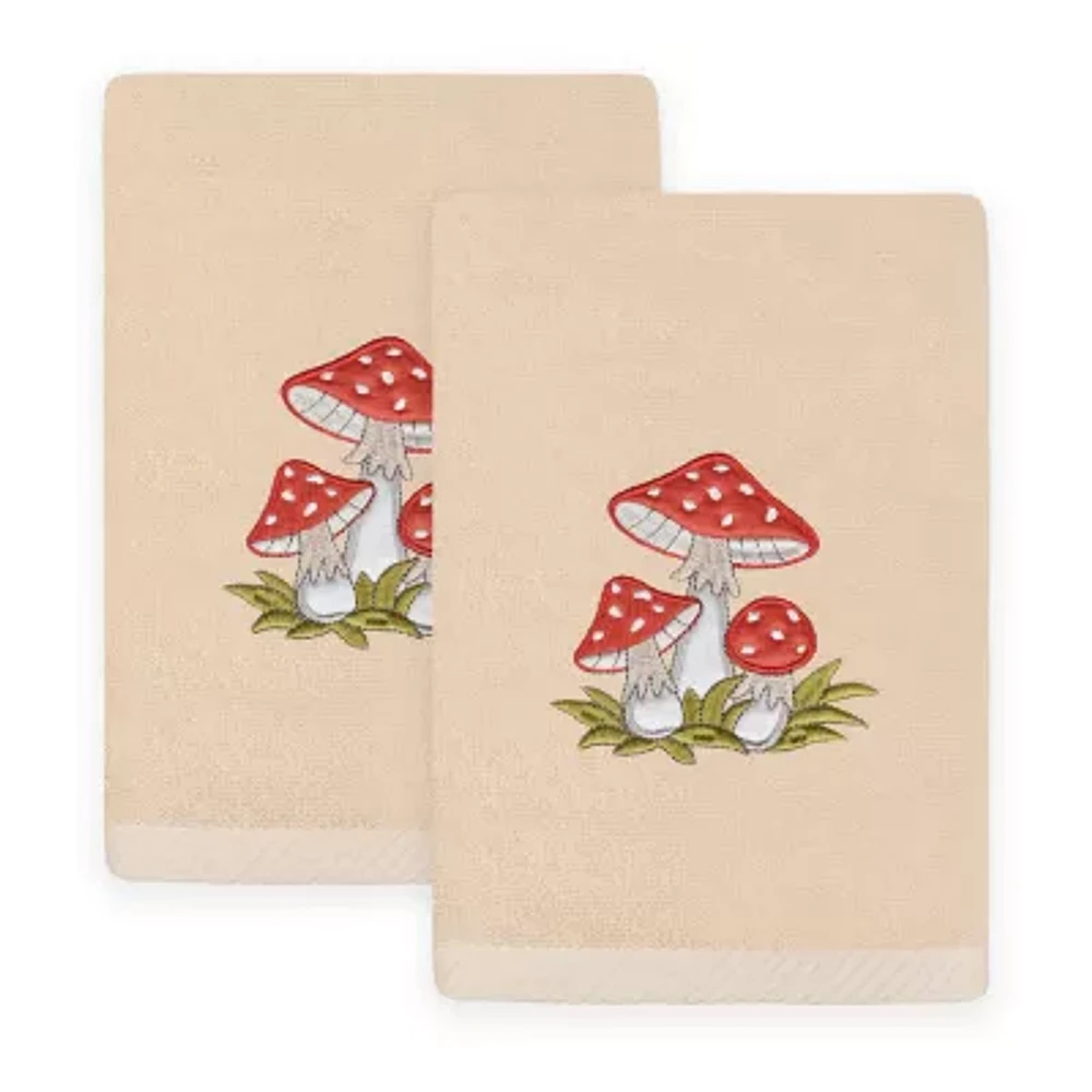 Linum Home Textiles Spring Mushroom Embroidered 2-pc. Hand Towel
