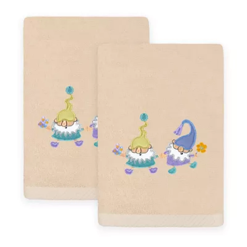 Linum Home Textiles Spring Gnomes Embroidered 2-pc. Hand Towel