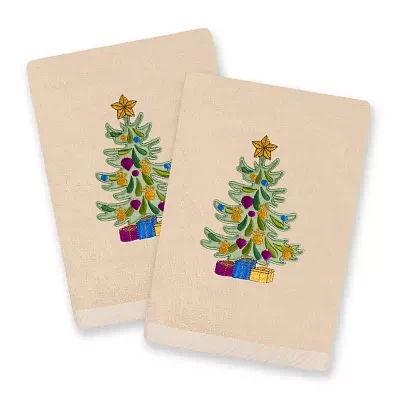 Linum Home Textiles Christmas Presents Embroidered 2-pc. Hand Towel