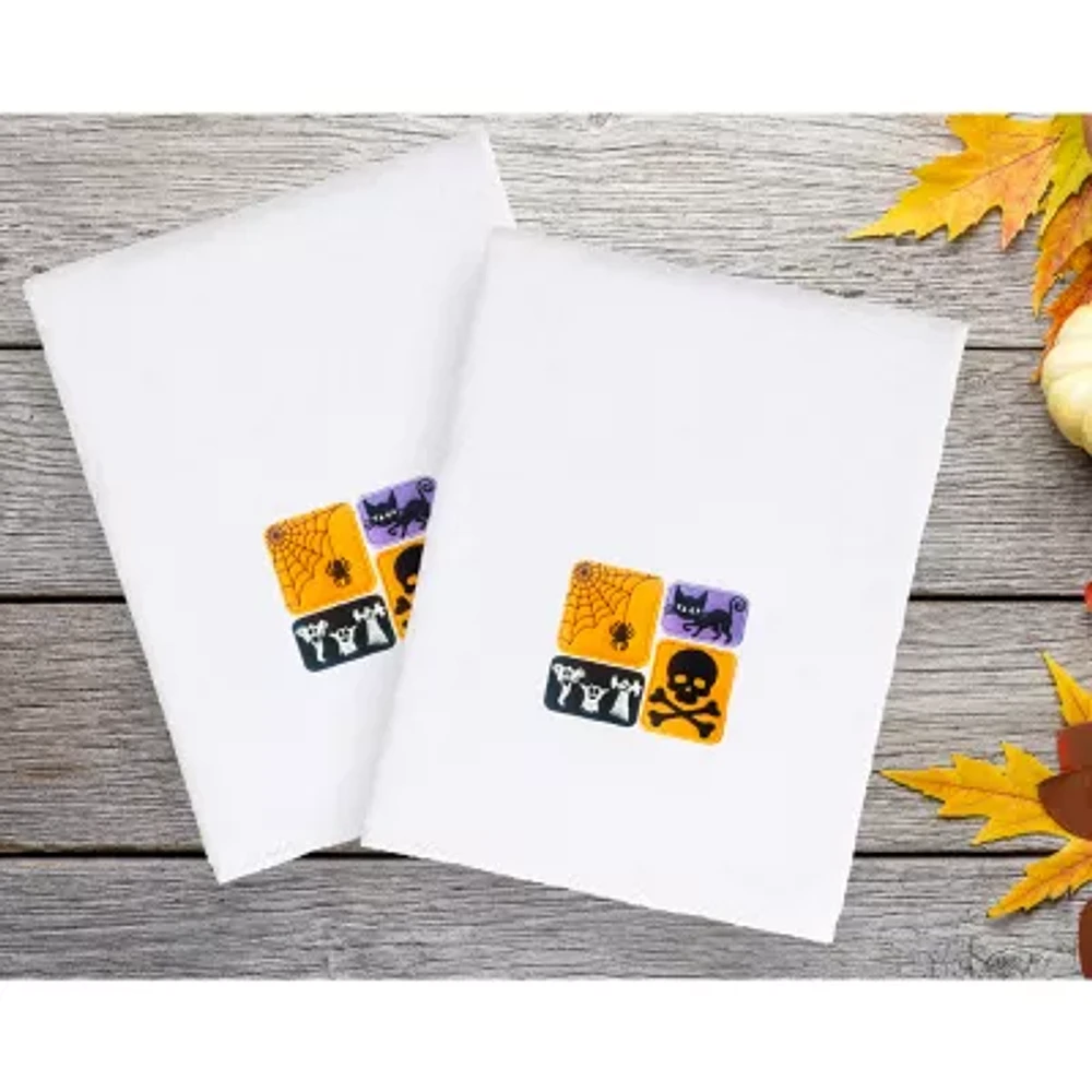Linum Home Textiles Halloween Spooky Embroidered 2-pc. Hand Towel