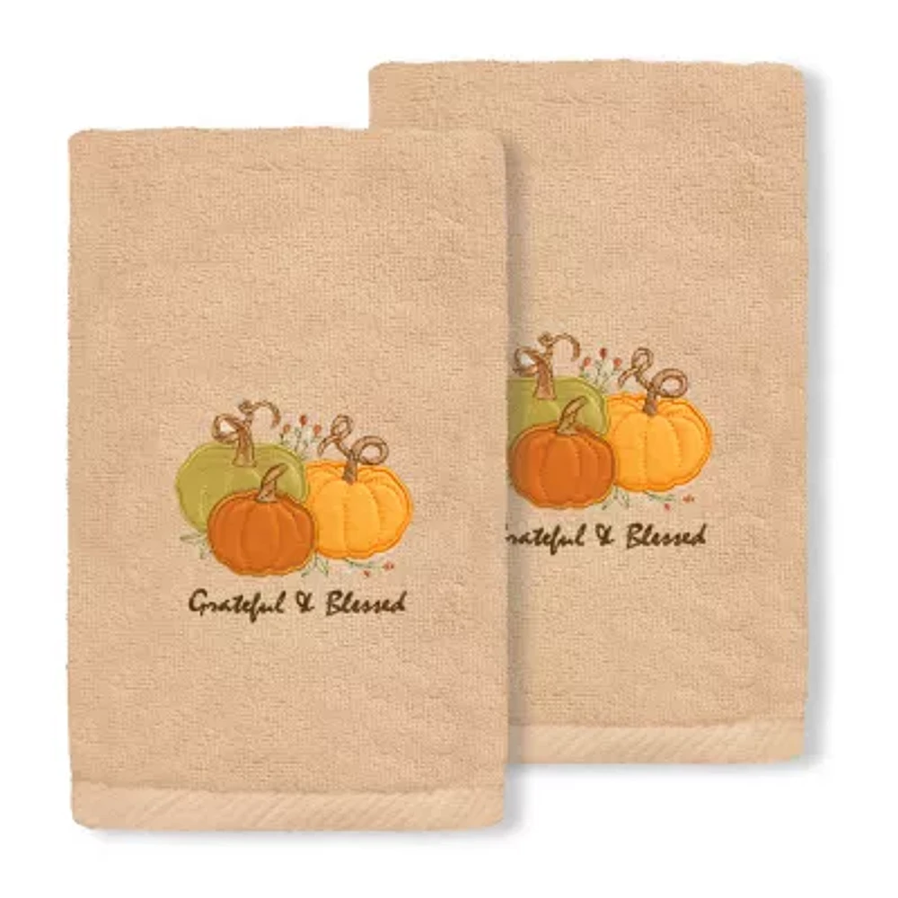 Linum Home Textiles Grateful Blessed Embroidered 2-pc. Hand Towel