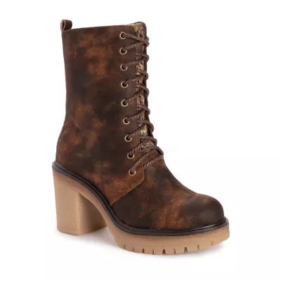 Muk Luks Womens Riser Jazz Block Heel Dress Boots
