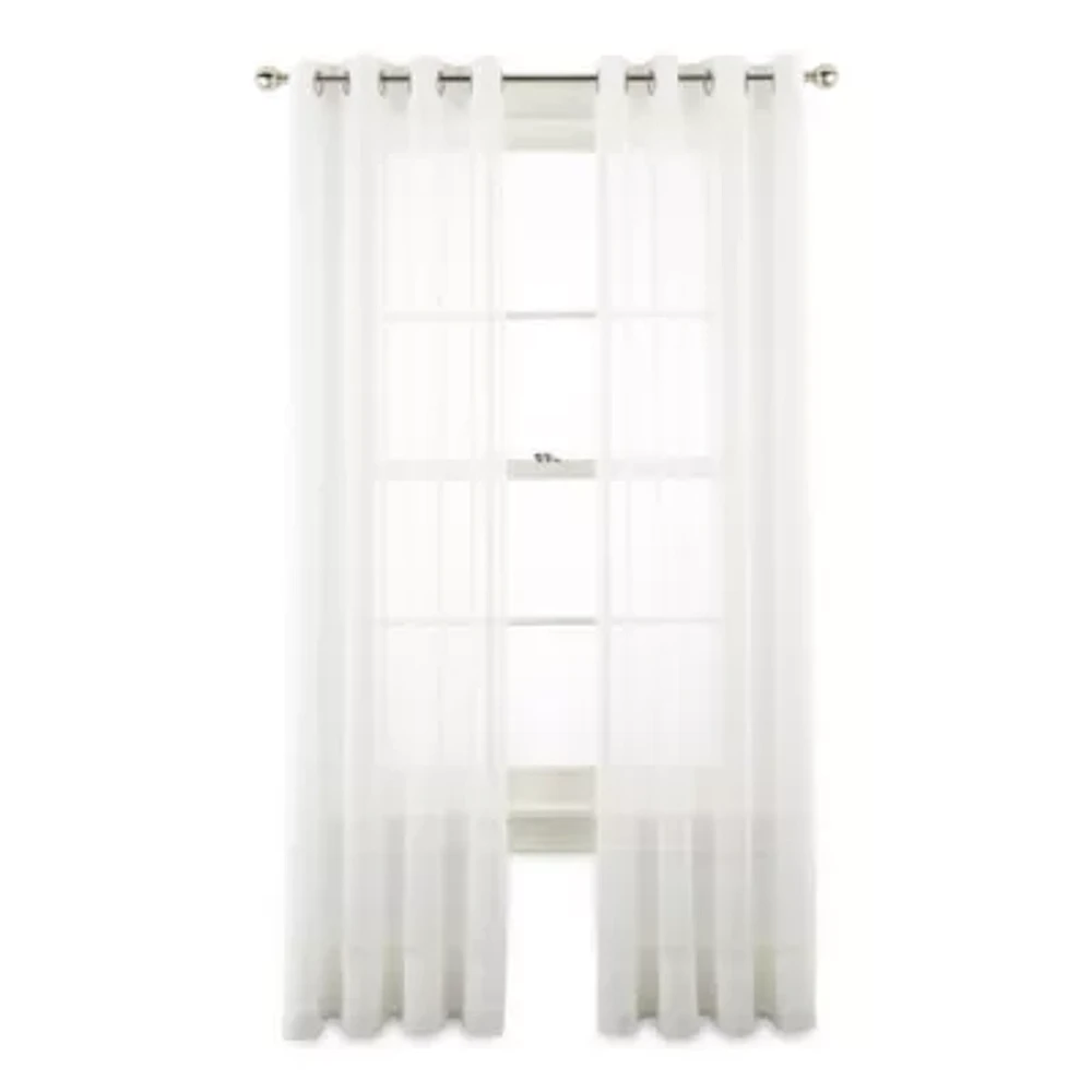 Liz Claiborne Lisette Grommet Top Sheer Single Curtain Panel