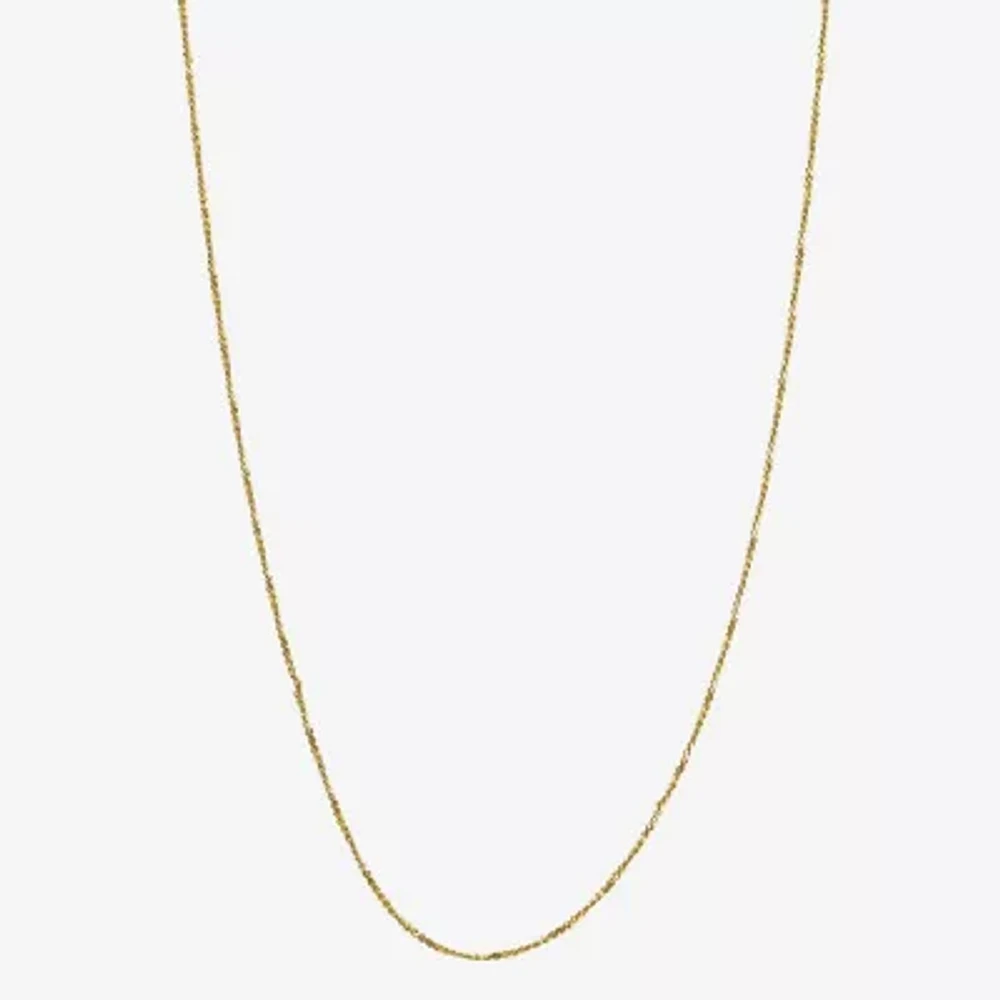 Silver Reflections Womens 18K Gold Over Brass 20 Inch Braid Chain Necklace