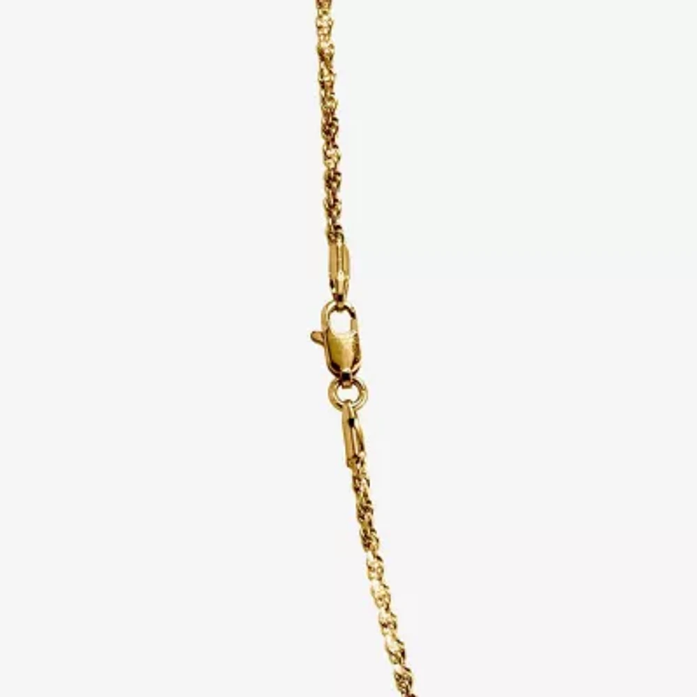 Silver Reflections Womens 18K Gold Over Brass 18 Inch Rope Chain Necklace