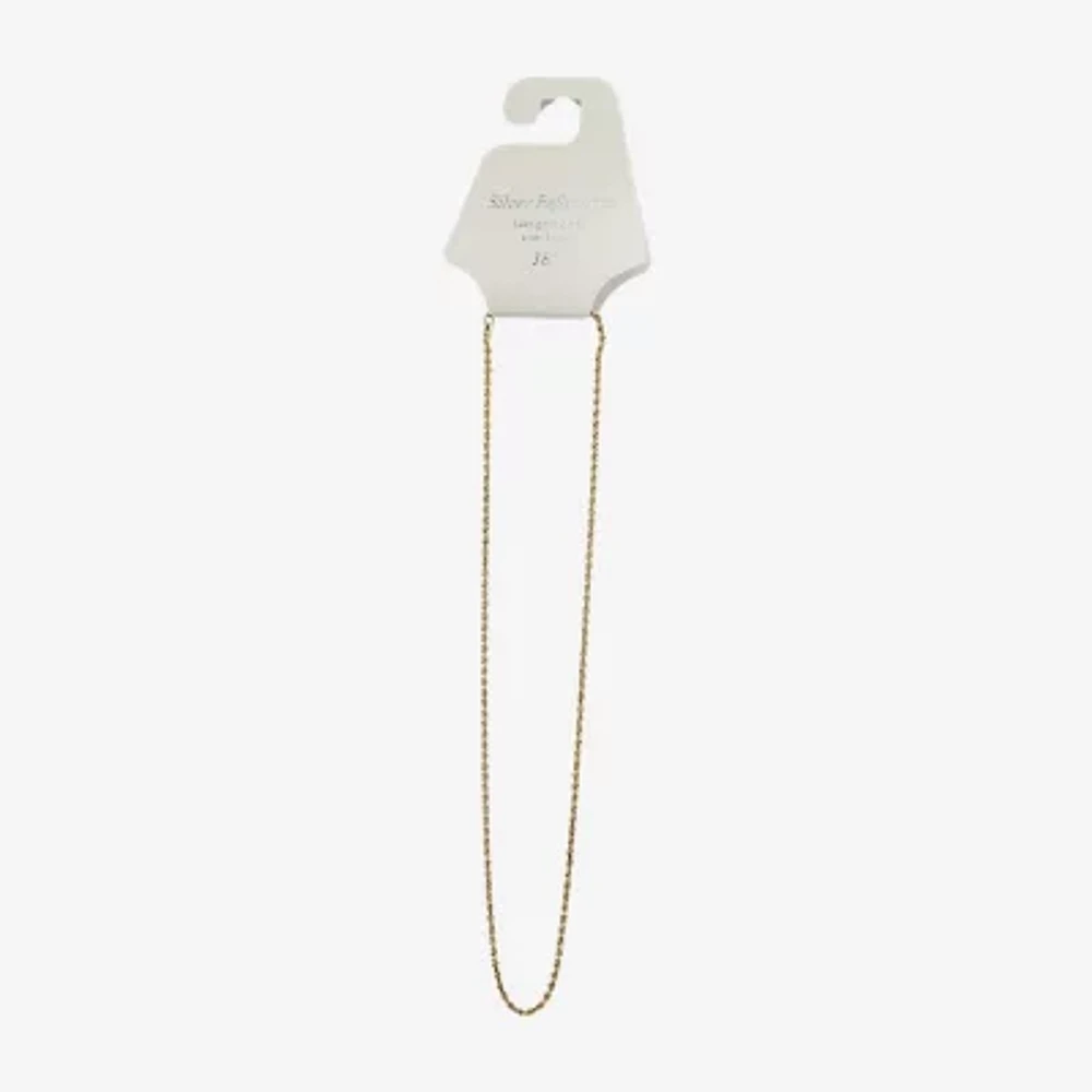 Silver Reflections Womens 18K Gold Over Brass 18 Inch Rope Chain Necklace