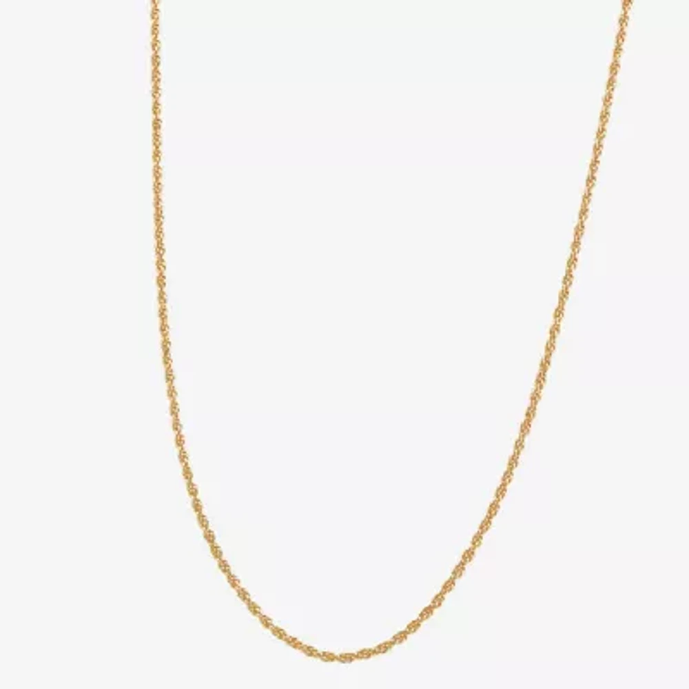 Silver Reflections Womens 18K Gold Over Brass 18 Inch Rope Chain Necklace