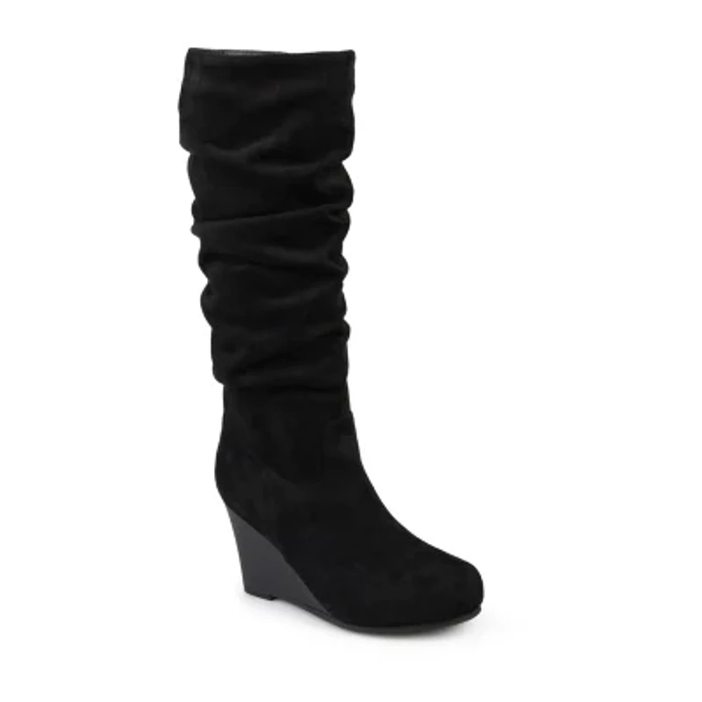 Journee Collection Womens Haze Wedge Heel Riding Boots