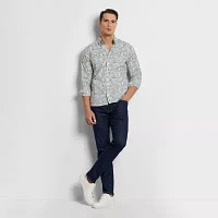 Van Heusen Everyday Defense Stain Shield Mens Long Sleeve Slim Fit Stretch Fabric Wrinkle Free Button-Down Shirt