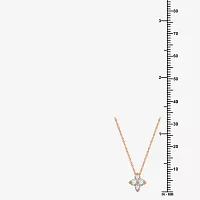 Womens 1/4 CT. T.W. Lab Grown White Diamond 14K Rose Gold Over Silver 18 Inch Pendant Necklace