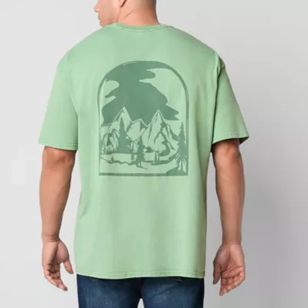 Arizona Mens Crew Neck Short Sleeve Classic Fit Big and Tall Graphic T-Shirt