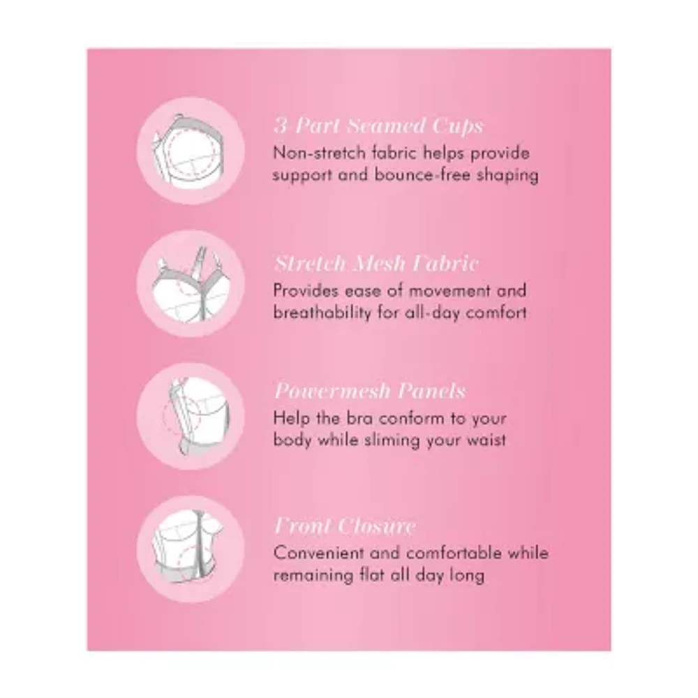 Exquisite Form® Women's FULLY Slimming Wireless Back & Posture Support Longline Bra with Front Closure- 5107530