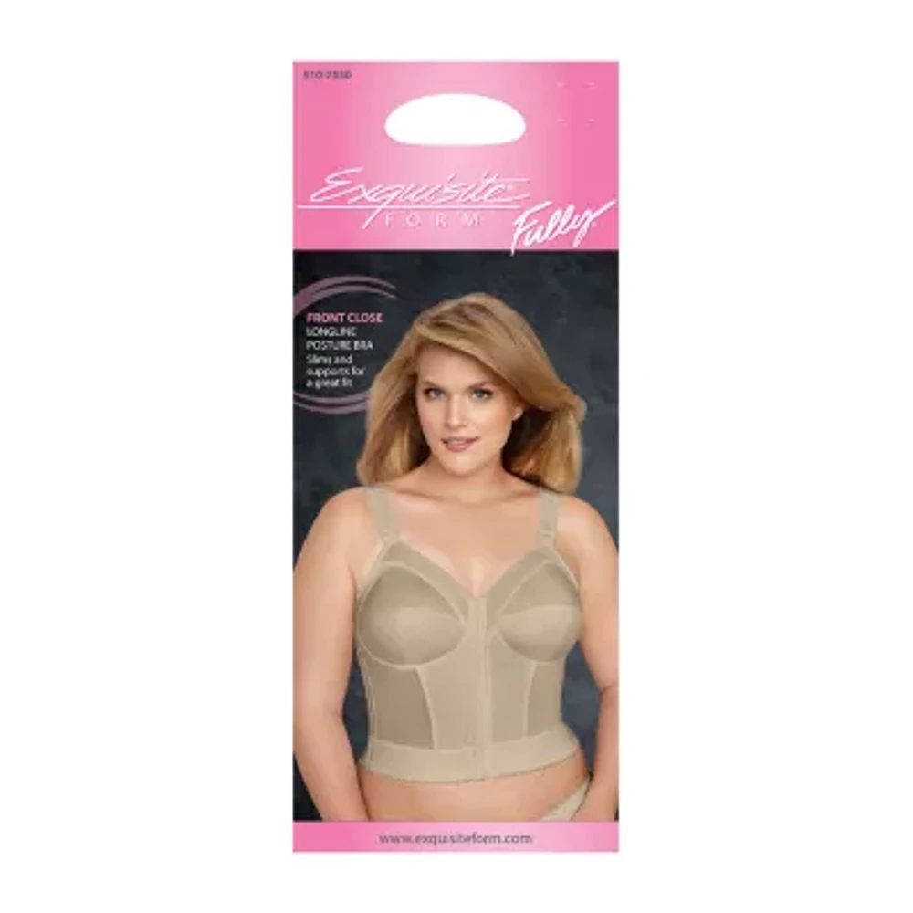 Exquisite Form® Women's FULLY Slimming Wireless Back & Posture Support Longline Bra with Front Closure- 5107530