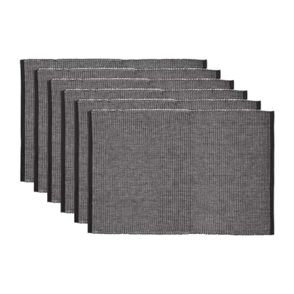 Design Imports Black & White 2-Tone Ribbed 6-pc. Table Linen Set
