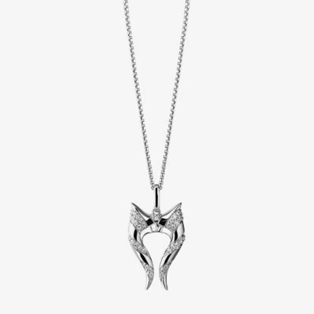 Star Wars Fine Jewelry Ahsoka Tanoã‚™ Womens 1/8 CT. T.W. Natural White Diamond Sterling Silver 18 Inch Pendant Necklace