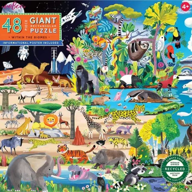 Eeboo Within The Biomes 48 Piece Giant Jigsaw 48-pc. Puzzle