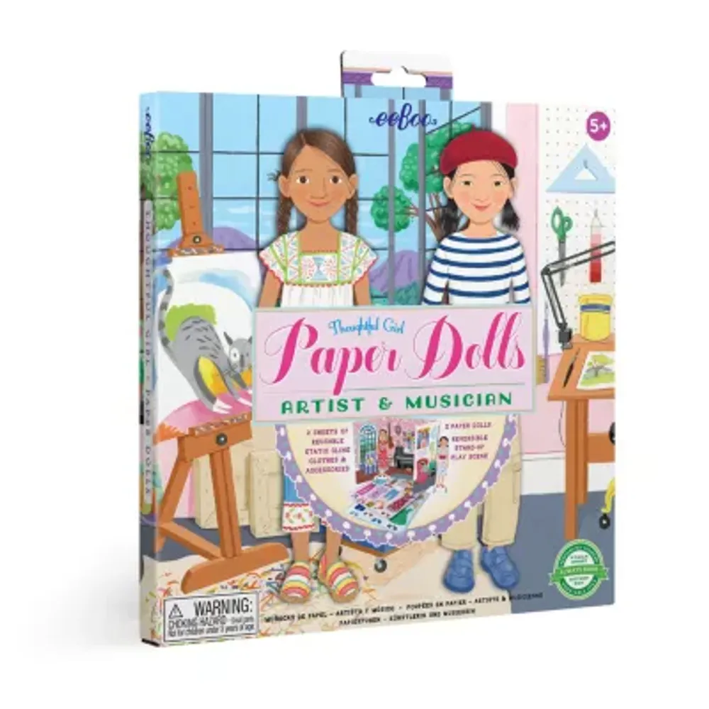Eeboo Musician And Artist Paper Doll Reusable Set 3-pc. Craft Kit