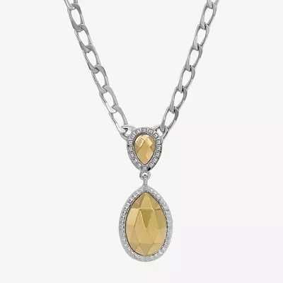 1928 Silver & Gold Tone Womens Alloy 16 Inch Pendant Necklace