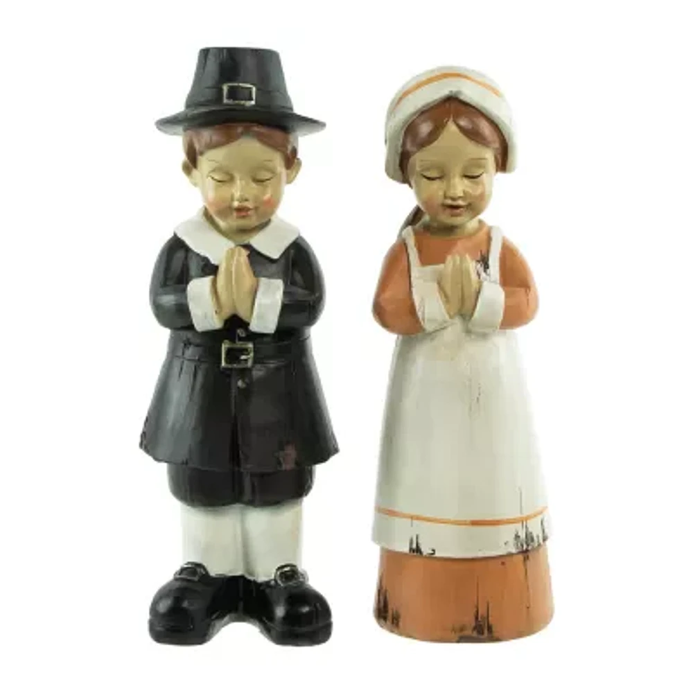 Northlight "9"" Praying Pilgrim Children Fall Figures" 2-pc. Thanksgiving Tabletop Decor