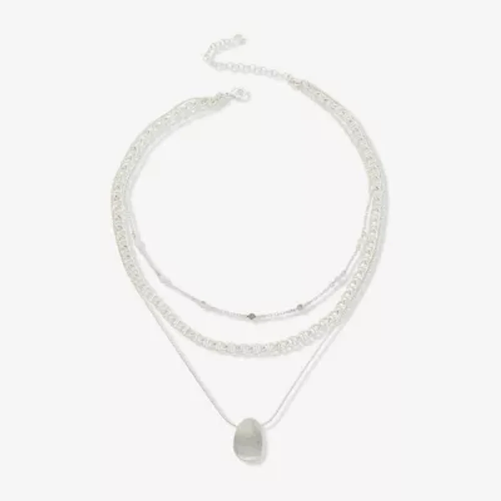 a.n.a Silver Tone Womens 20 Inch Strand Necklace