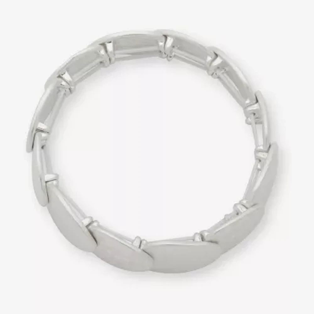 a.n.a Silver Tone Hammered Womens Stretch Bracelet