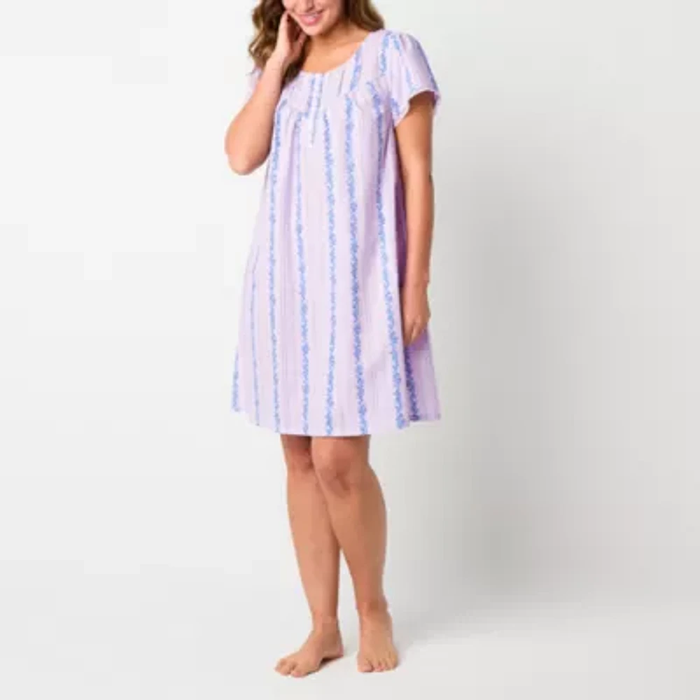 Adonna Womens Scoop Neck Short Sleeve Nightgown