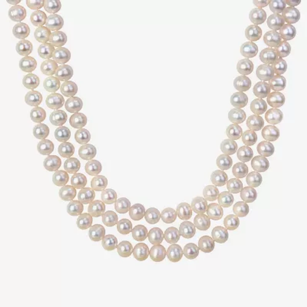 Womens White 100 Inch Strand Necklace