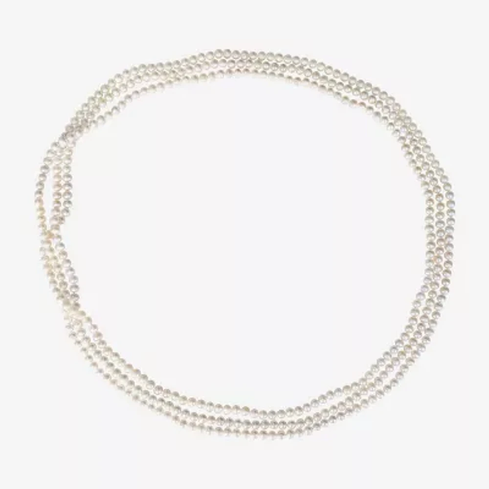 Womens White 100 Inch Strand Necklace