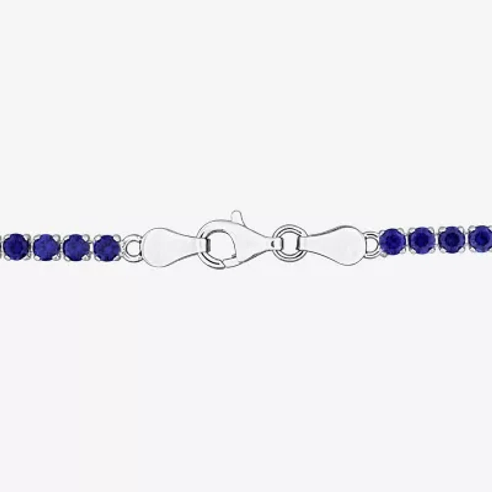 Gemstone Sterling Silver 7.25 Inch Tennis Bracelet