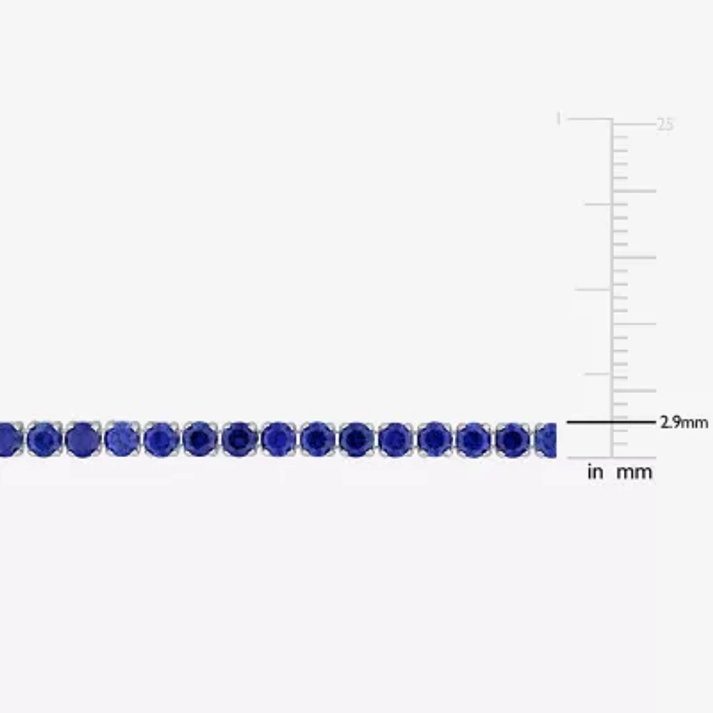 Gemstone Sterling Silver 7.25 Inch Tennis Bracelet