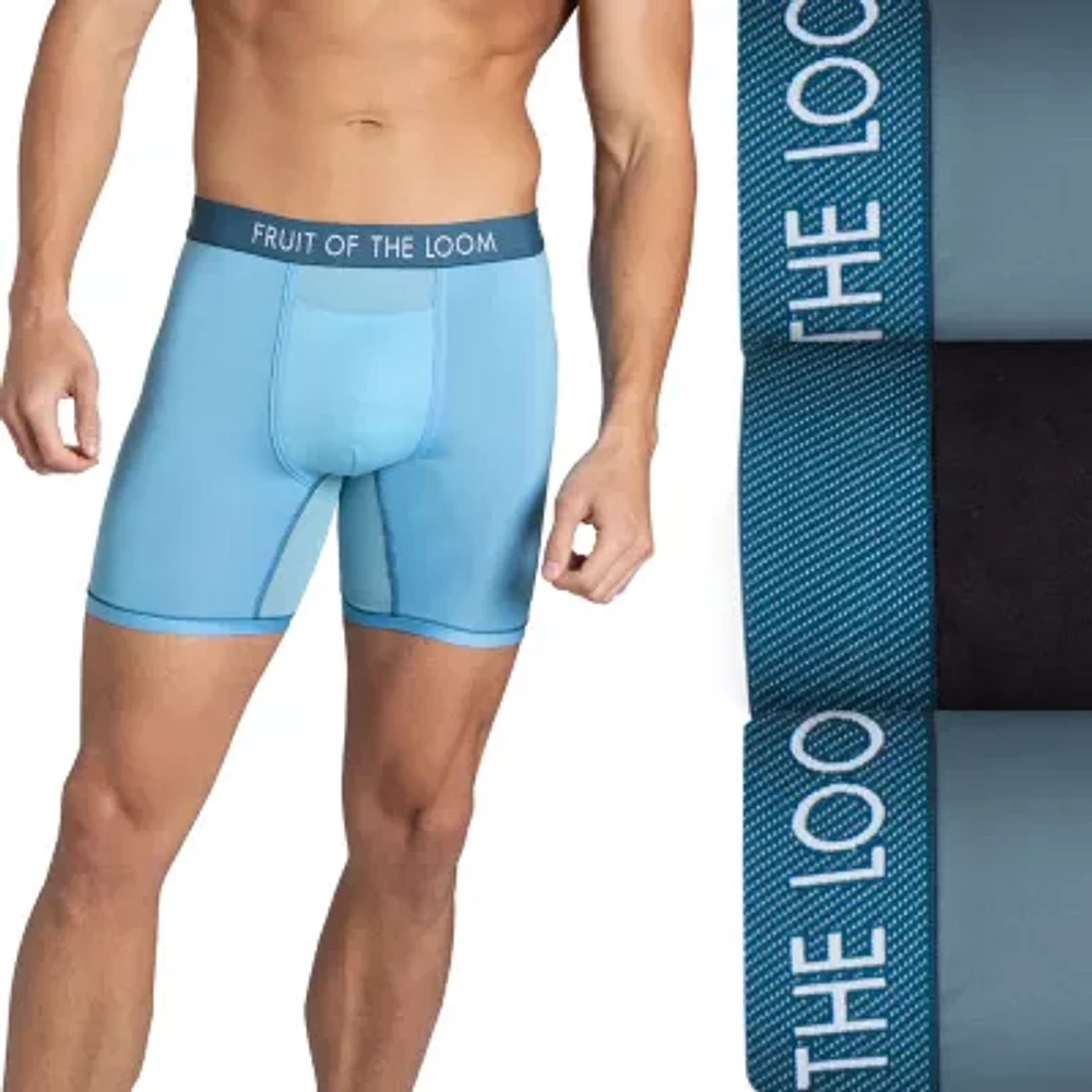Fruit of the Loom Getaway Mens 3 Pack Boxer Briefs 3gjbbc1