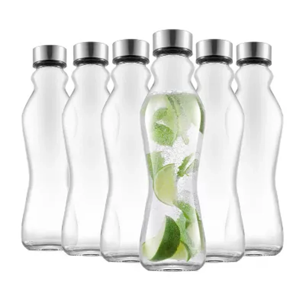 Joyjolt Spring Glass 6-pc. Water Bottles