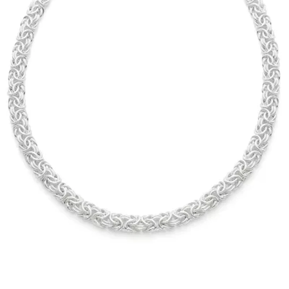 Made in Italy Womens Sterling Silver 20 Inch Byzantine Chain Necklace