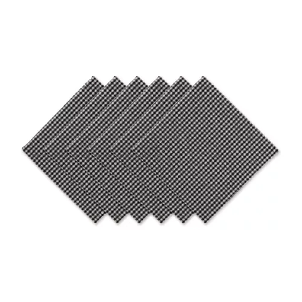 Design Imports Black/Semi Bleach Gingham 6-pc. Napkins